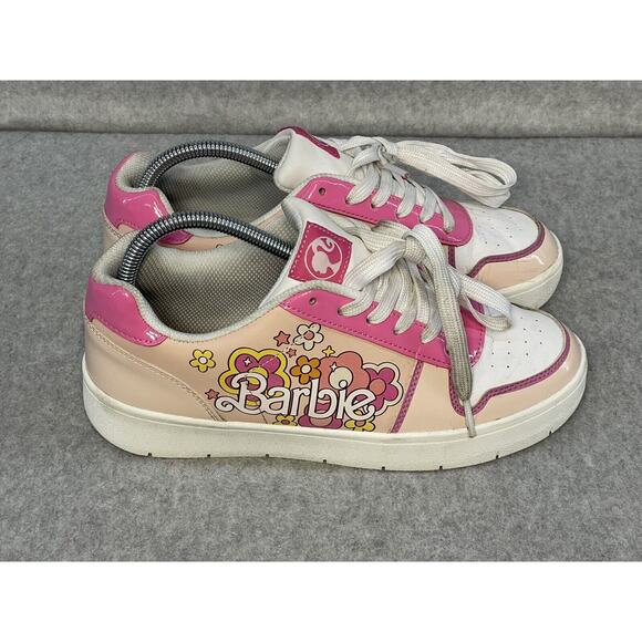 Girls Barbie Low Top Sneakers Pink and white Size 8 - Picture 7 of 15